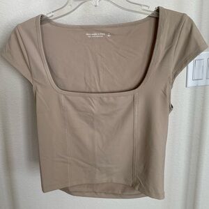 Abercrombie & Fitch Taupe Cap Sleeve Top